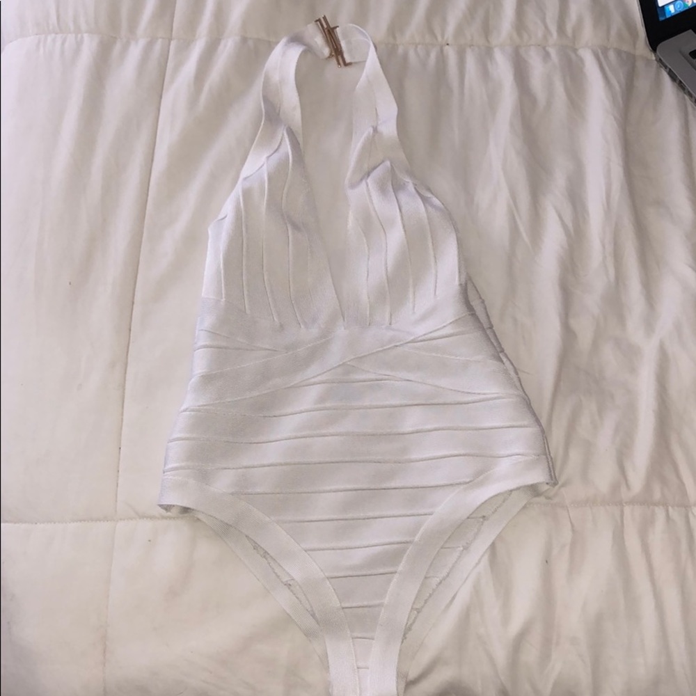 White one piece swim-suit